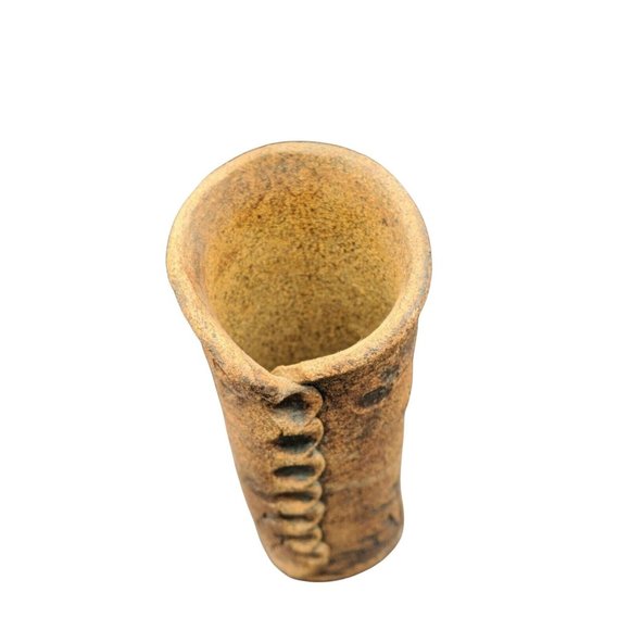 Studio Art Pottery Vase Volcano Hawaii Artist Signed Tall Hand Made Rustic 8.75" - Picture 11 of 11